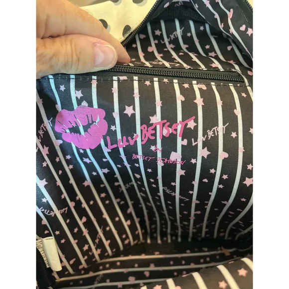 Betsy Johnson BackPack Art to Wear Grunge Y2K 90s Chunky Chevron Polka Dot Flaws - Picture 5 of 16